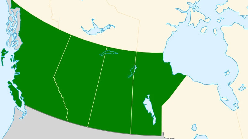 Western Canada region map
