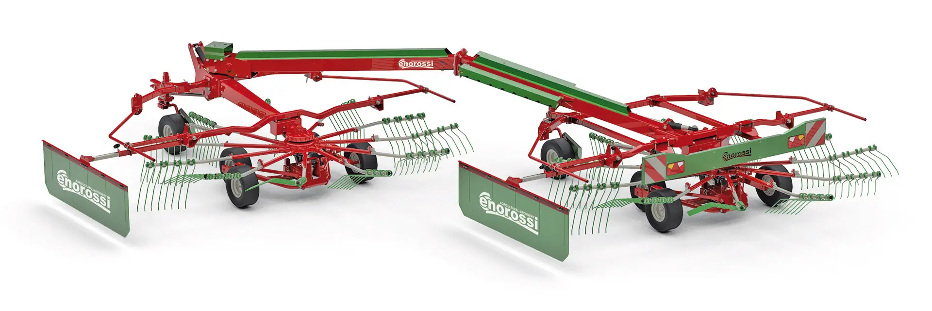 Double rotary rakes